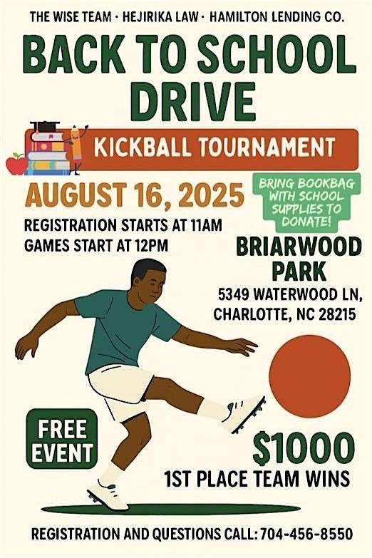 Back to School Drive and Kickball Tournament | Event in Charlotte | AllEvents