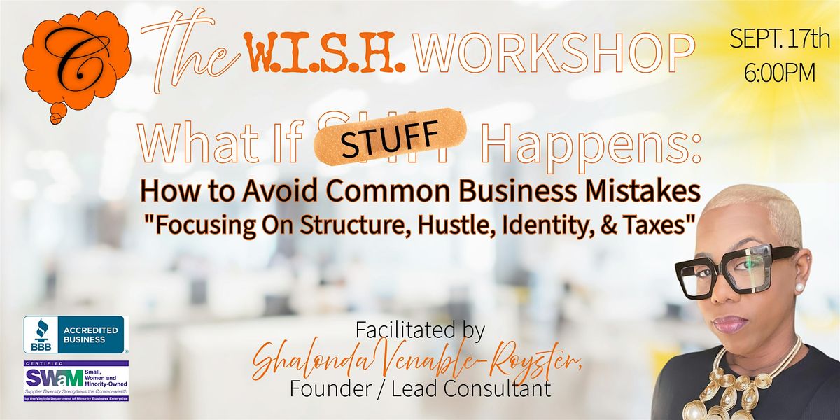 The W.I.S.H. Workshop:  Avoiding Common Business Mistakes, 17 September | Event in Petersburg | AllEvents