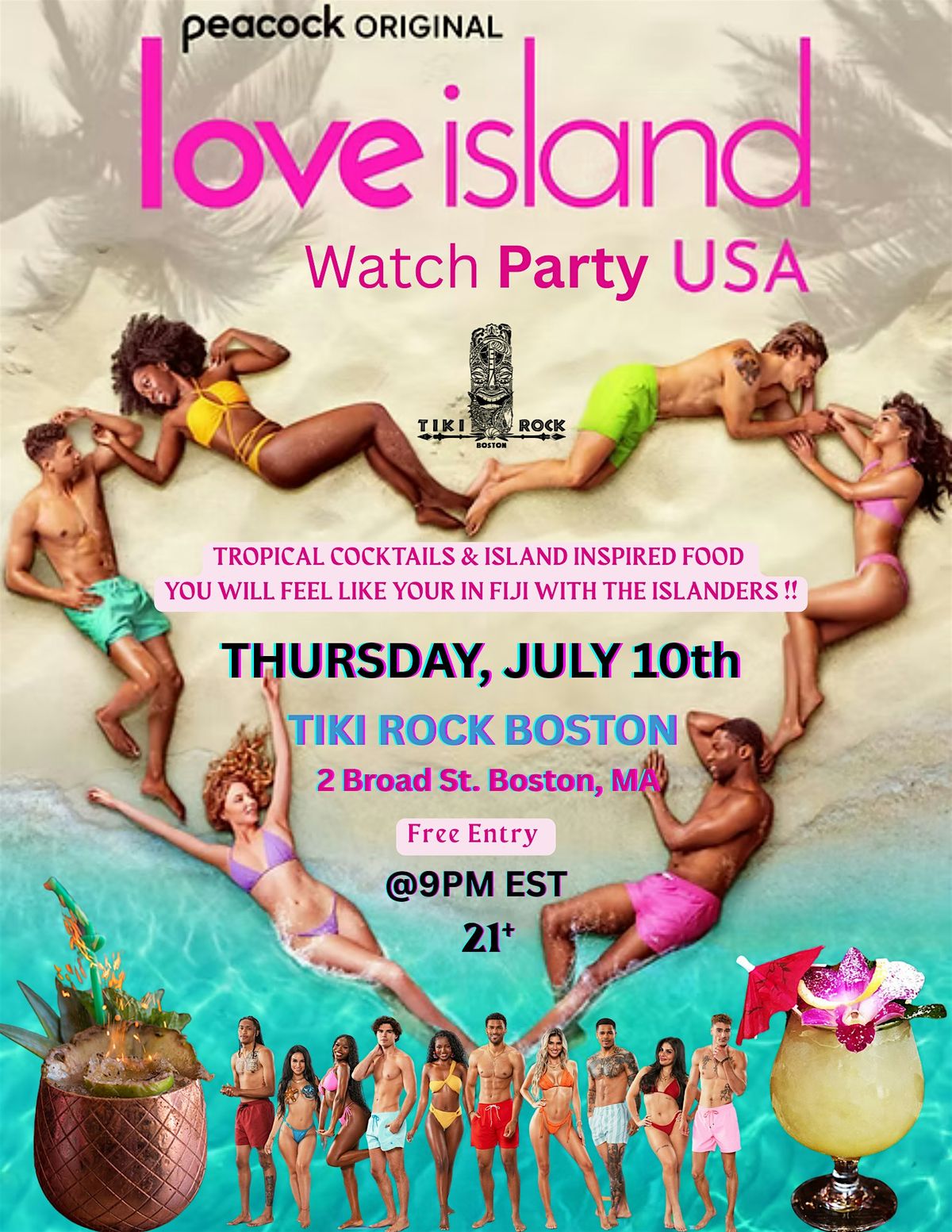 BOSTON LOVE ISLAND WATCH PARTY!! JULY 10TH (WALK INS ARE WELCOMED), 2 ...