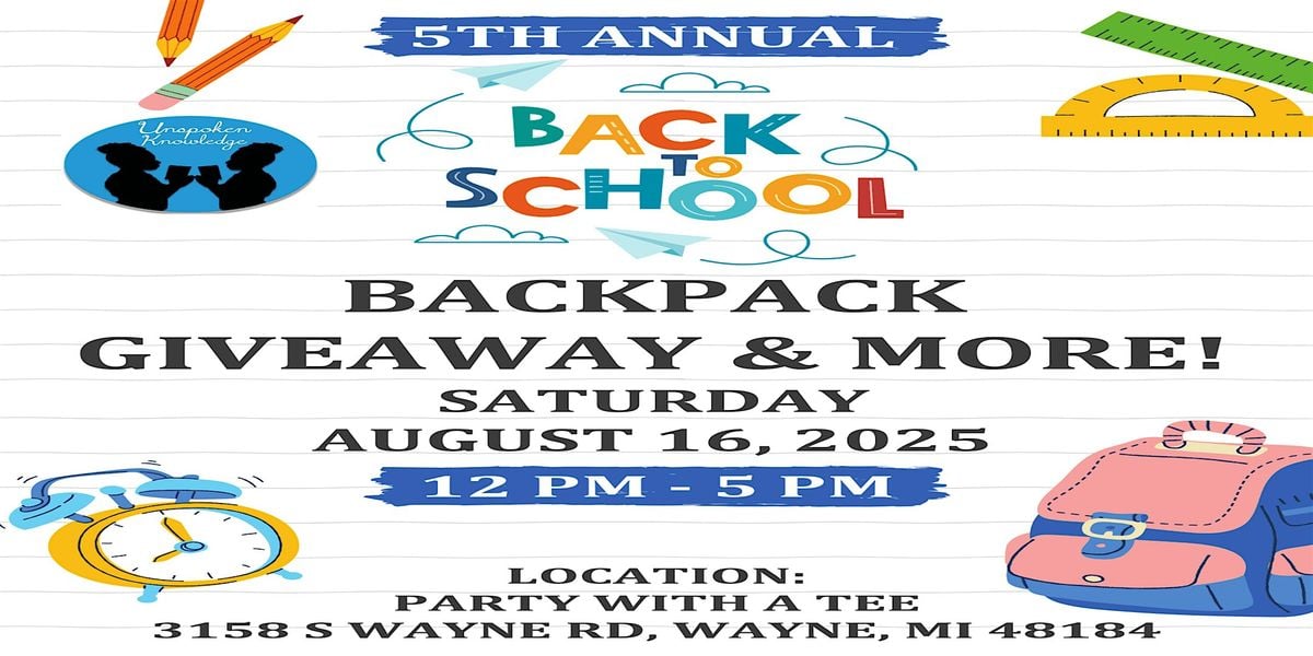 5th Annual Back to School Backpack Giveaway & More!, 16 August | Event in Wayne | AllEvents