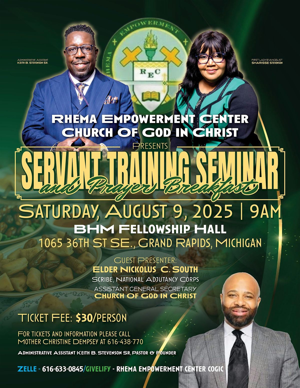Rhema Empowerment Center COGIC Servant Training Seminar & Prayer Breakfast, 9 August | Event in Grand Rapids