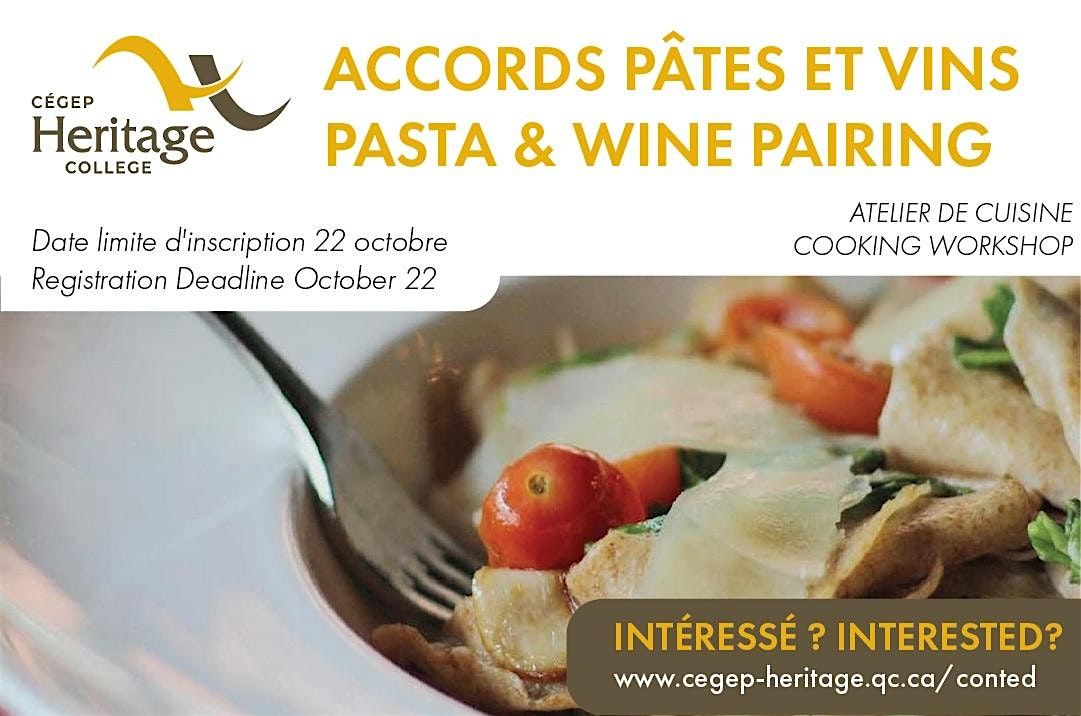 Atelier de cuisine - Accords pâtes et vins | Pasta & Wine Pairing Cooking W, 5 November | Event in Gatineau