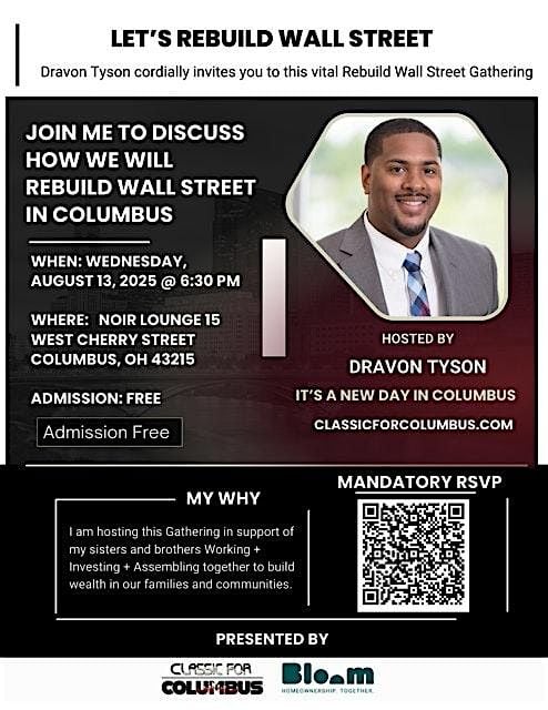 Let's Rebuild Wall Street - Networking, 13 August | Event in Columbus | AllEvents