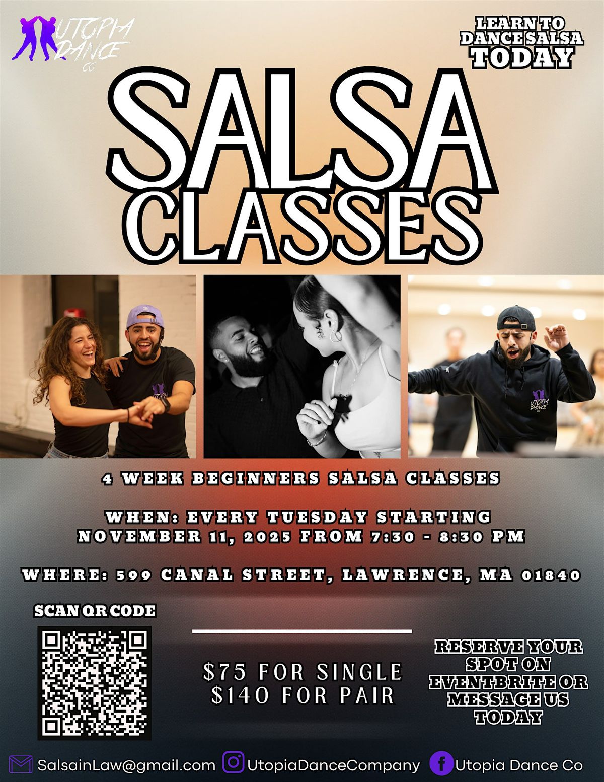 SALSA DANCE  CLASSES (4 WEEKS), 11 November | Event in Lawrence | AllEvents