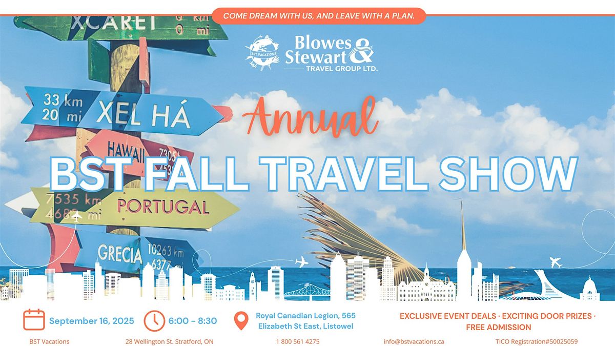 BST Vacations Fall Travel Showcase , Listowel, 21 October | Event in Listowel | AllEvents