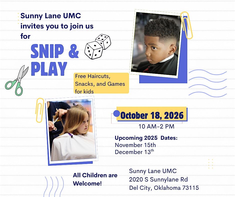 Snip & Play at Sunny Lane UMC, 18 October | Event in Oklahoma City | AllEvents