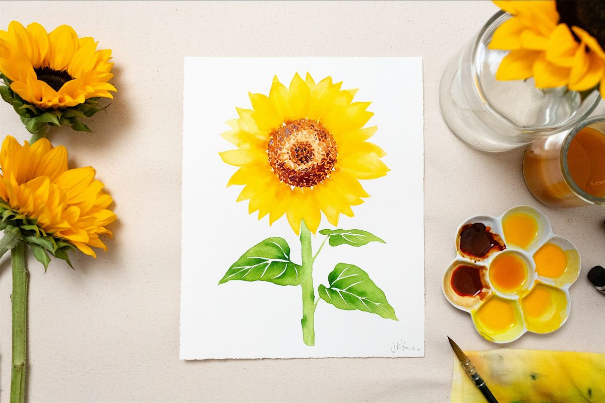Workshop | Sunny Strokes: Beginners Sunflower Watercolor, 17 May | Event in Delray Beach | AllEvents
