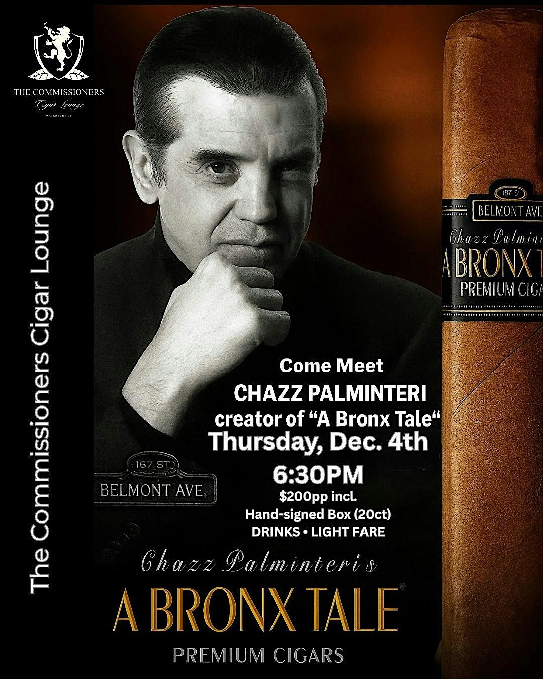 An Evening With Chazz Palminteri, 4 December | Event in Waterbury | AllEvents