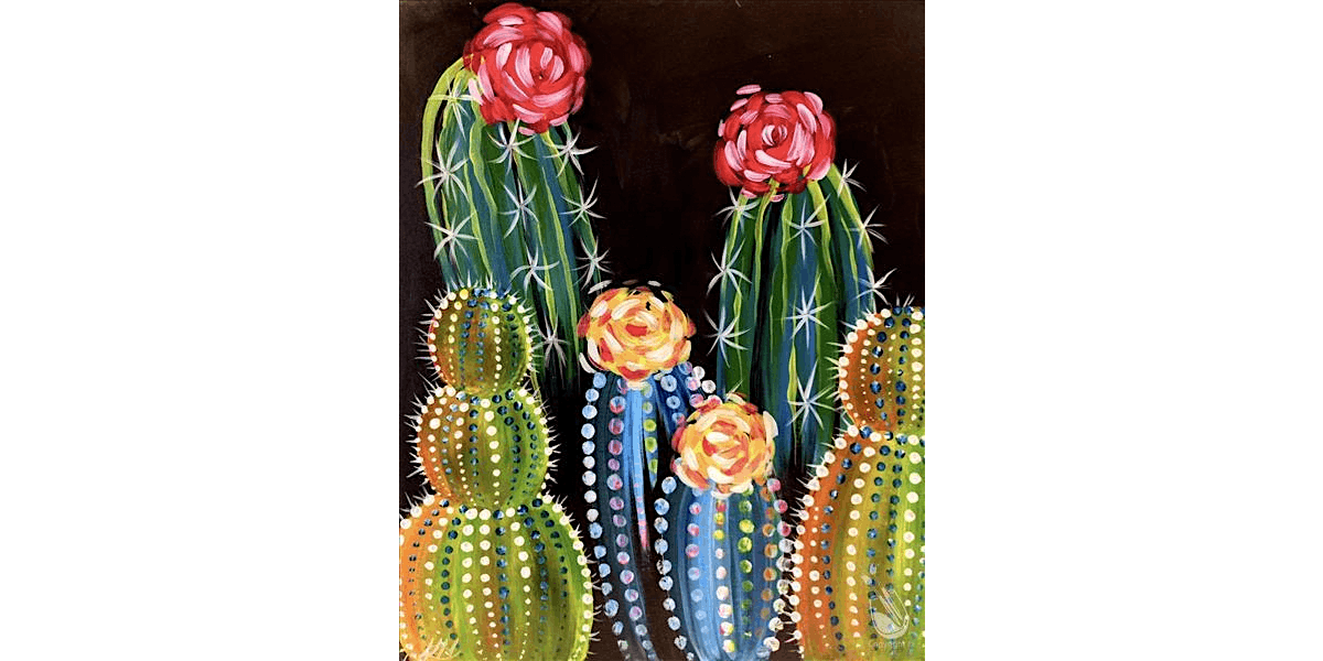 Glowing Cacti at Night - Paint and Sip in San Antonio | Classpop!™, 1 January | Event in San Antonio | AllEvents