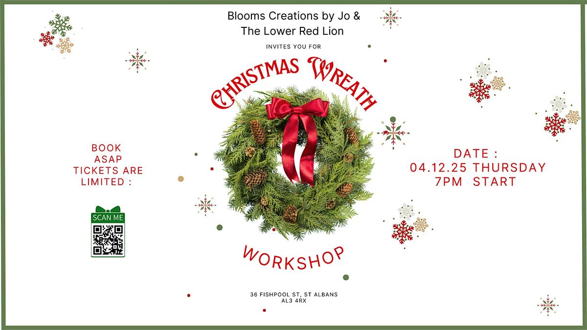 Christmas wreath making at the Lower Red Lion St Albans, 4 December | Event in St Albans | AllEvents