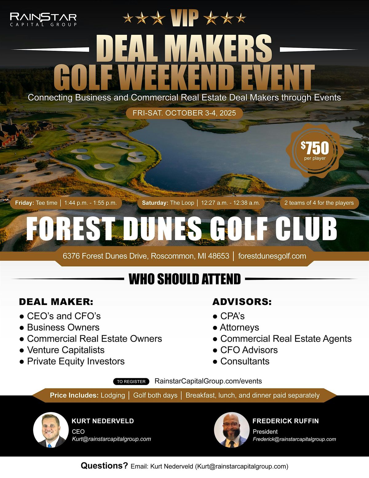 VIP Golf Weekend October 3-4 - Forest Dunes Golf Club, 3 October | Event in Roscommon | AllEvents
