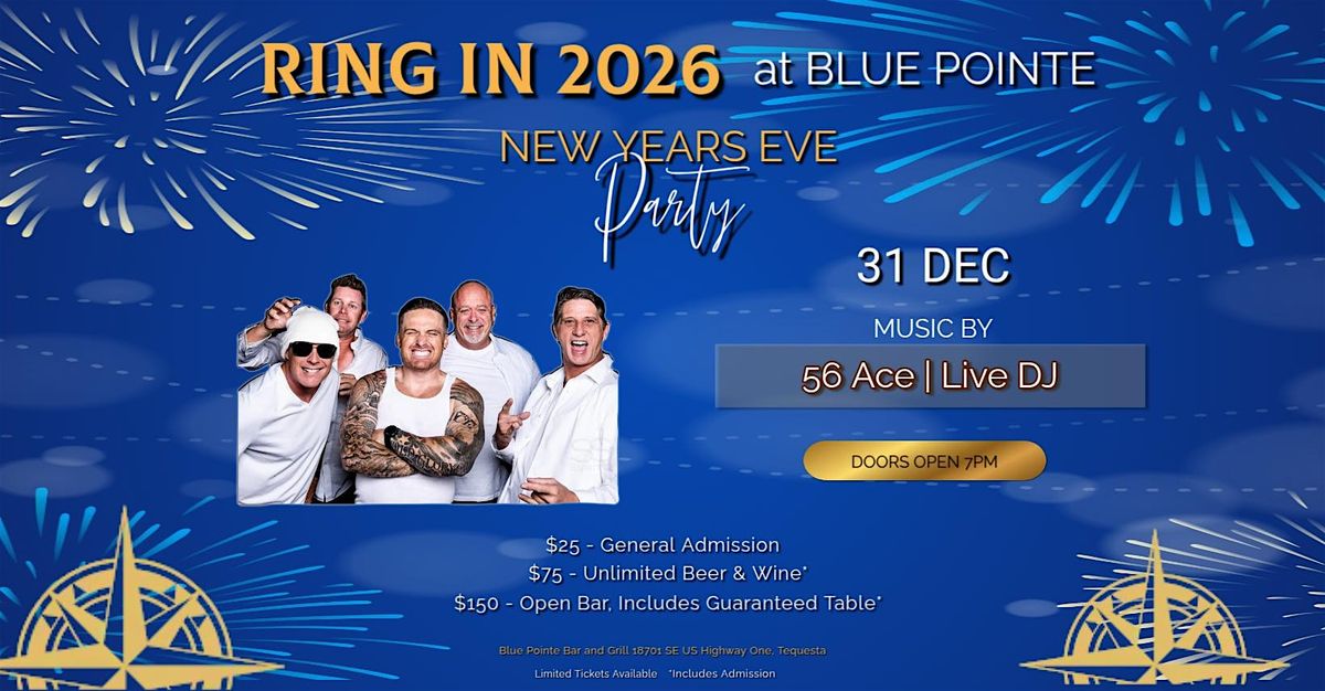 New Year's Eve Party with 56 ACE at Blue Pointe Bar & Grill, 31 December | Event in Tequesta | AllEvents