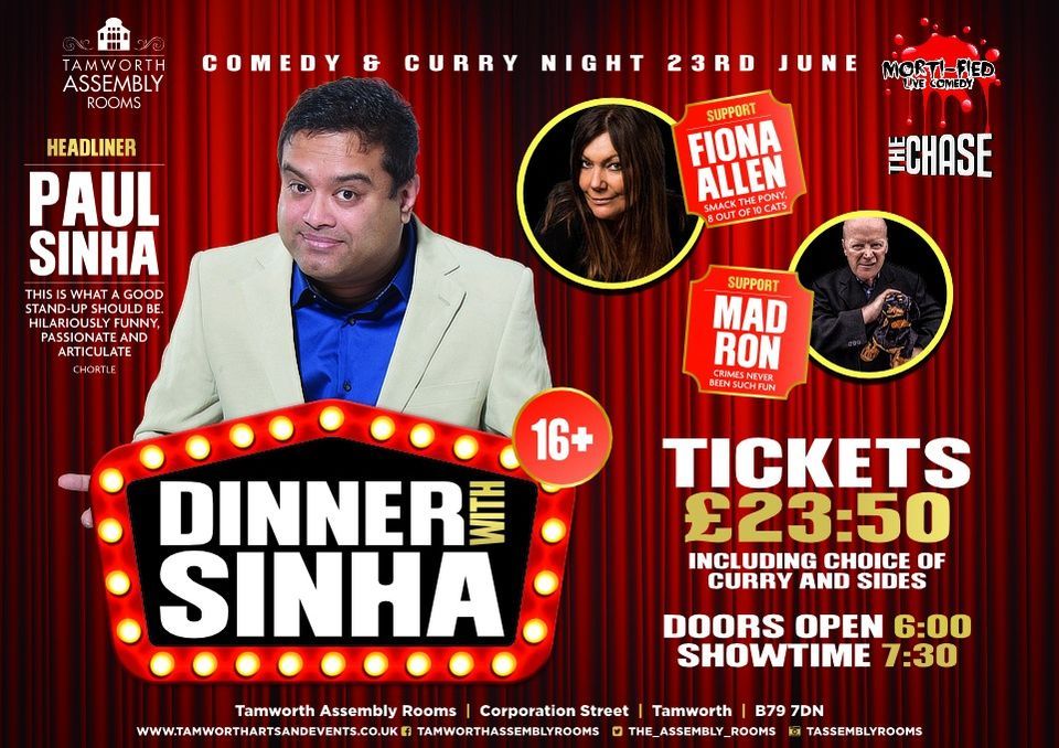 Dinner with Sinha - Comedy & Curry Night, 23 June | Event in Tamworth | AllEvents.in