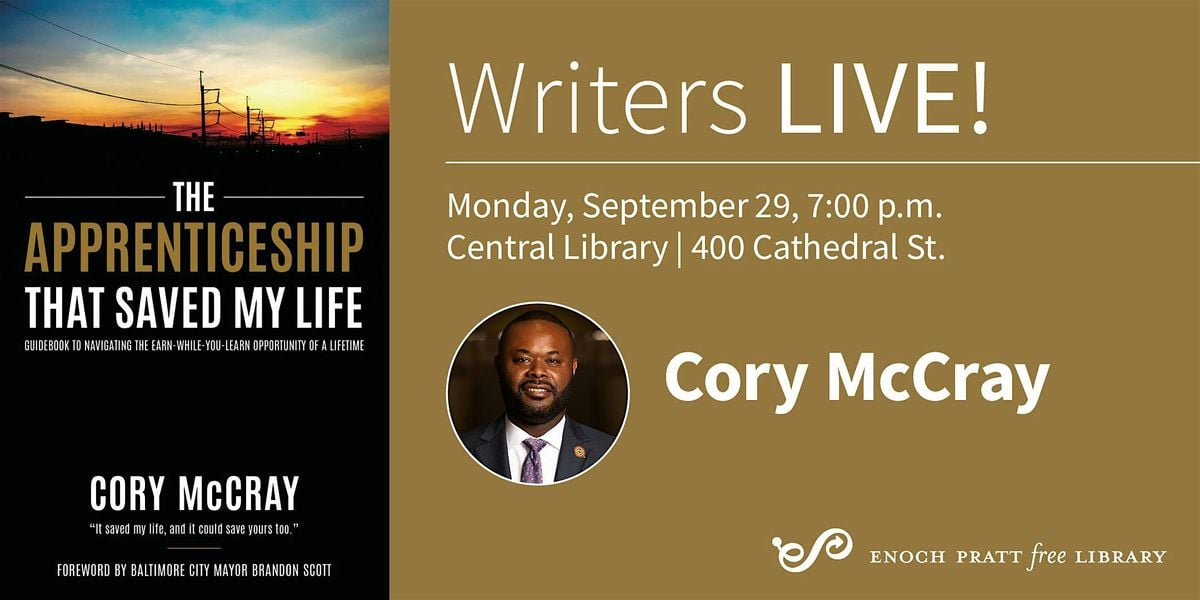 Cory McCray: "The Apprenticeship that Saved My Life", 29 September | Event in Baltimore | AllEvents