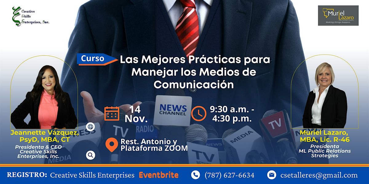 Curso: Las Mejores Prácticas para Manejar los Medios de Comunicación, 14 November | Event in San Juan | AllEvents