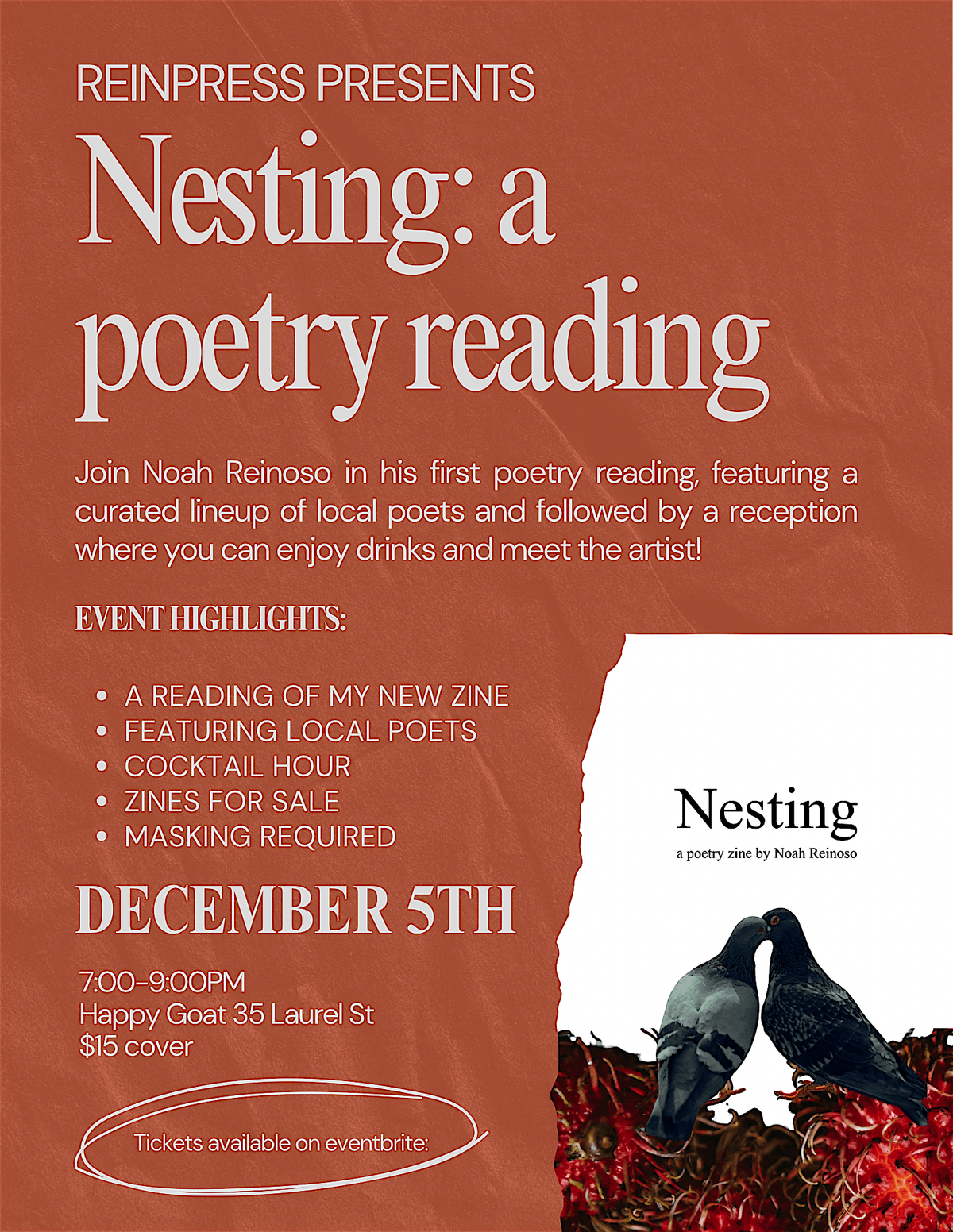 Nesting: A Poetry Reading, 5 December | Event in Ottawa | AllEvents