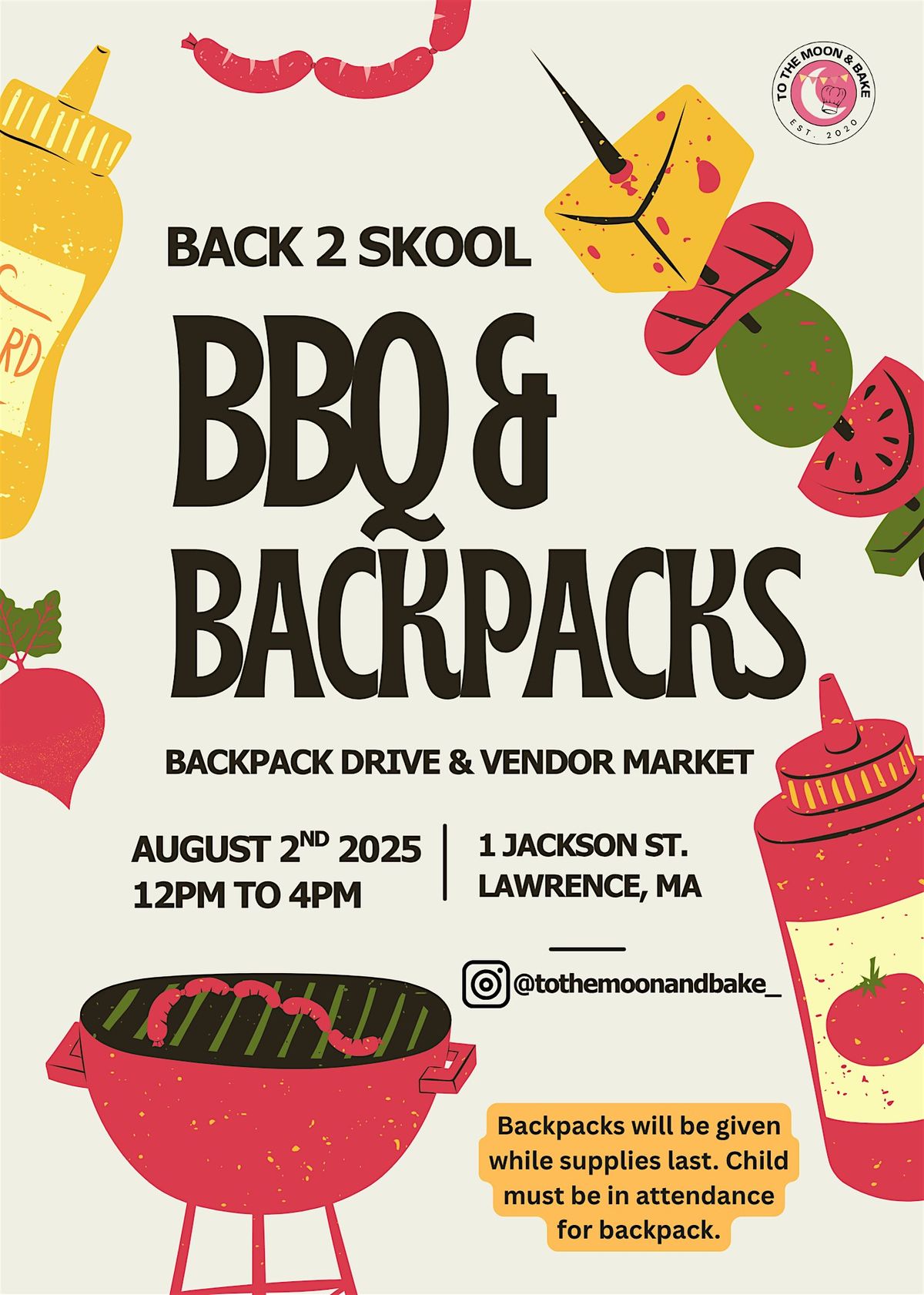 Back 2 Skool BBQ & Backpacks, 2 August | Event in Lawrence | AllEvents