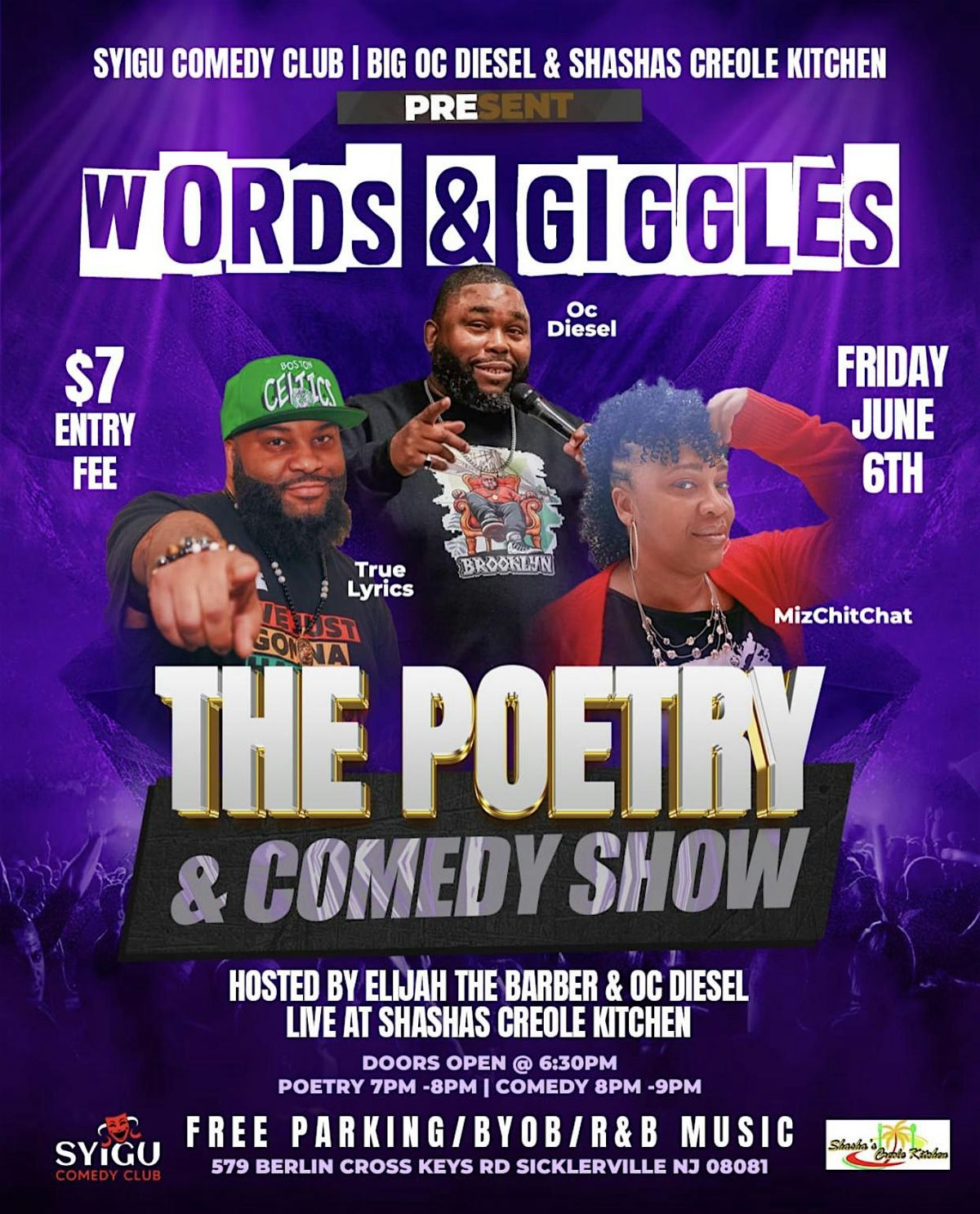 WORDS & GIGGLES POETRY & COMEDY SHOW, 6 June | Event in Gloucester Township | AllEvents