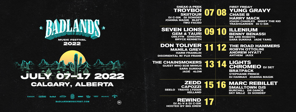 Badlands Music Festival - Festival Pass at Badlands Tent, 3 July | Event in Calgary | AllEvents