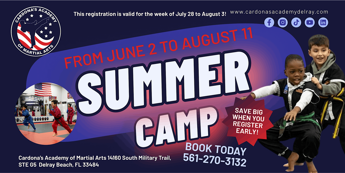 Summer Camp - Valid for the week of July 28 to August 3!, 28 July | Event in Delray Beach | AllEvents