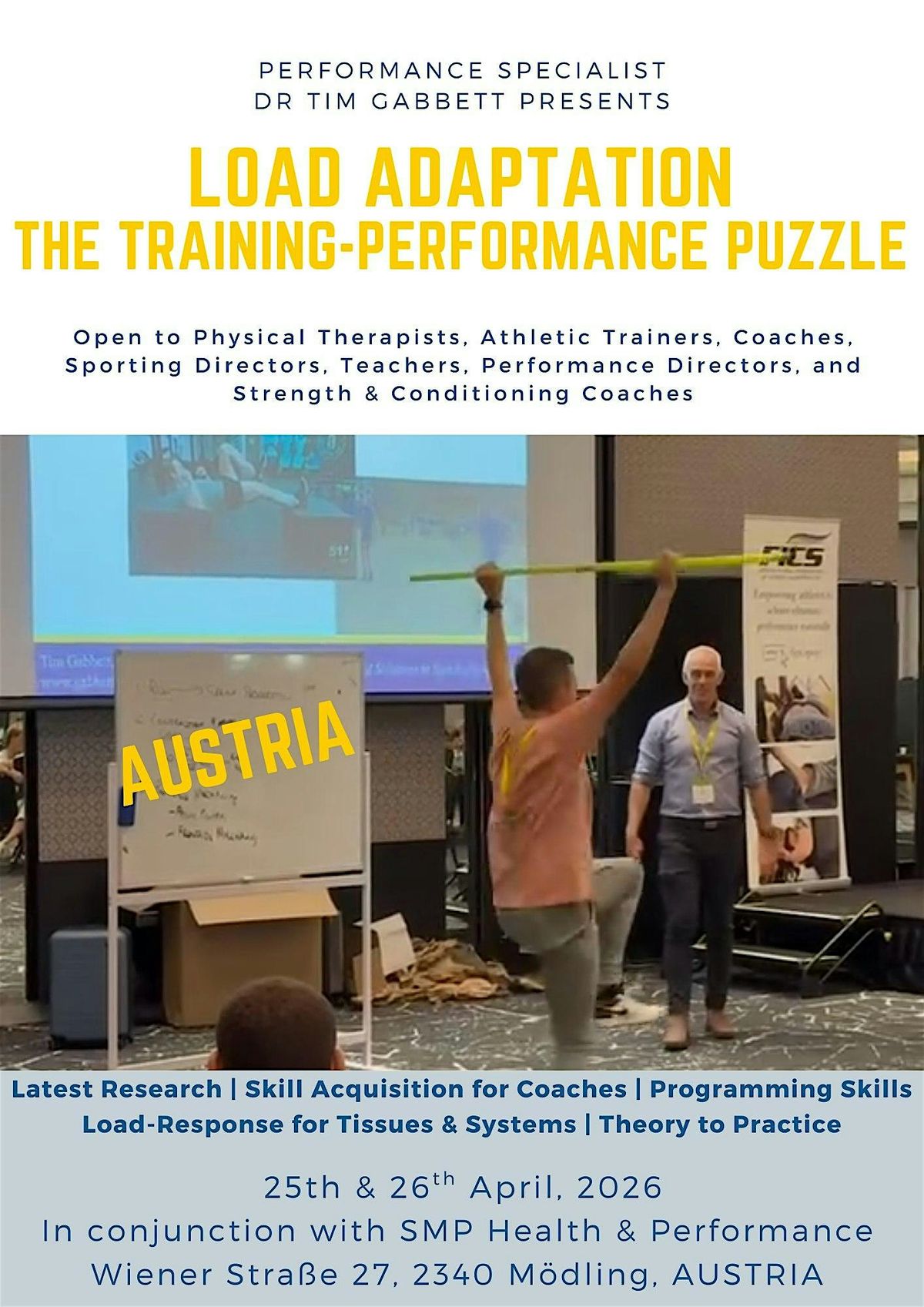 Load Adaptation: The Training-Performance Puzzle (Mödling, Austria), 25 April | Event in Mödling | AllEvents