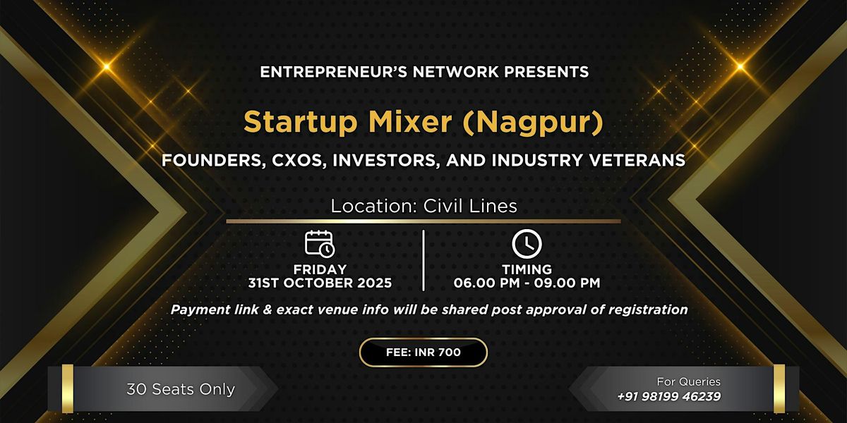 Startup Mixer (Nagpur), 31 October | Event in Nagpur | AllEvents
