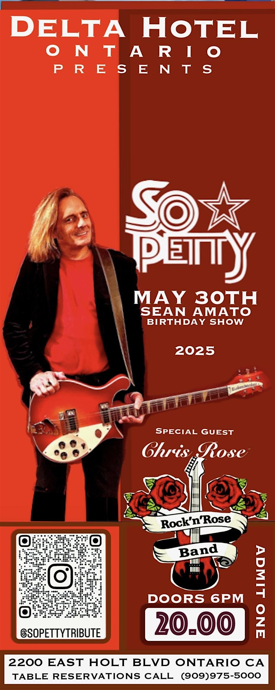 Delta Lounge X SO PETTY- Tom Petty Tribute Band ft. ROCKIN ROSE, 30 May | Event in Ontario | AllEvents
