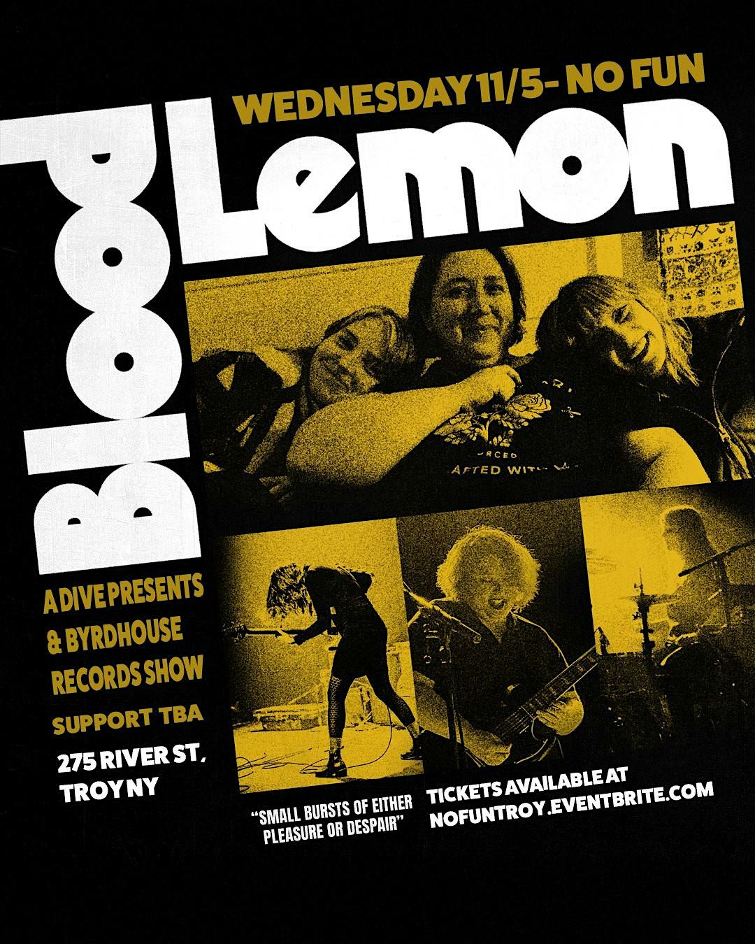 Blood Lemon/ Support TBA, 5 November | Event in Troy | AllEvents