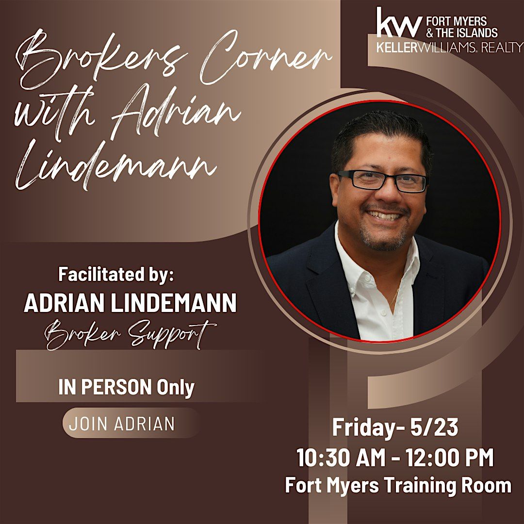 Brokers Corner with Adrian Lindemann, 23 May | Event in Fort Myers | AllEvents