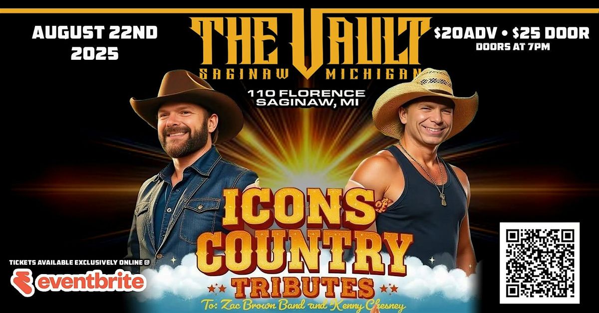"ICONS OF COUNTRY" Tributes to: Zac Brown Band and Kenny Chesney, 22 August | Event in Saginaw | AllEvents