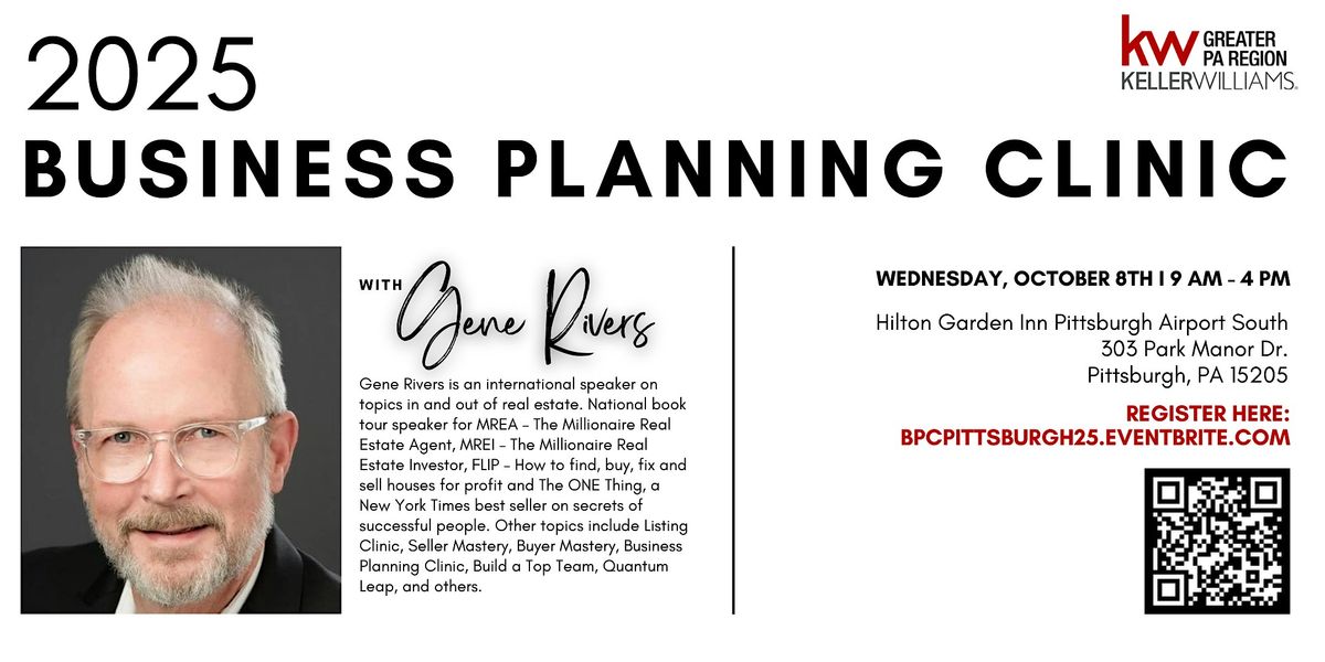 Business Planning Clinic with Gene Rivers - Pittsburgh, 8 October | Event in Pittsburgh | AllEvents
