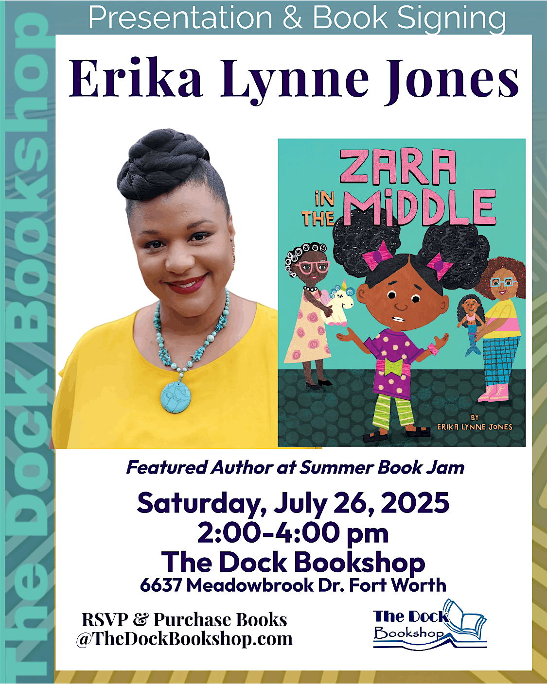 Erika Lynne Jones - "Zara in the Middle" Presentation & Book Signing, 26 July | Event in Fort Worth