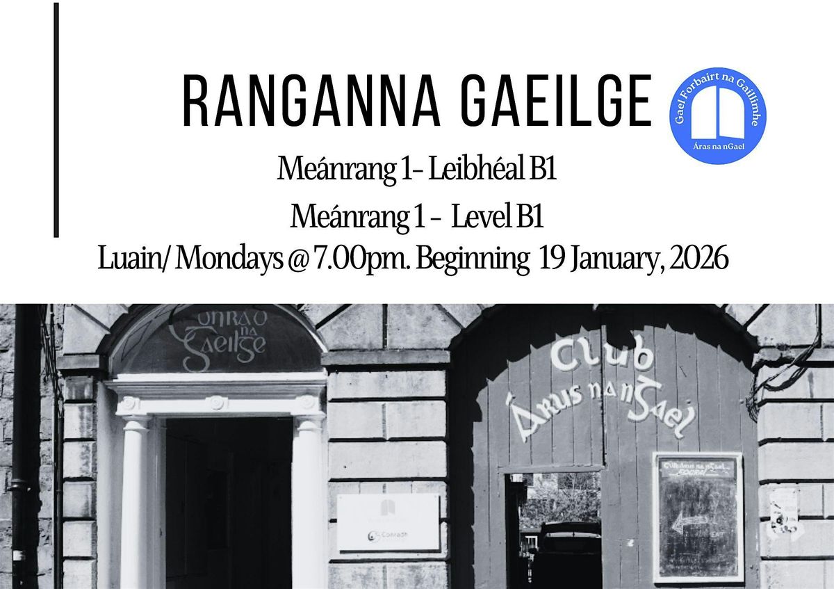 Cúrsa Gaeilge: Meánrang 1 (TEG leibheál B1), 19 January | Event in Galway | AllEvents