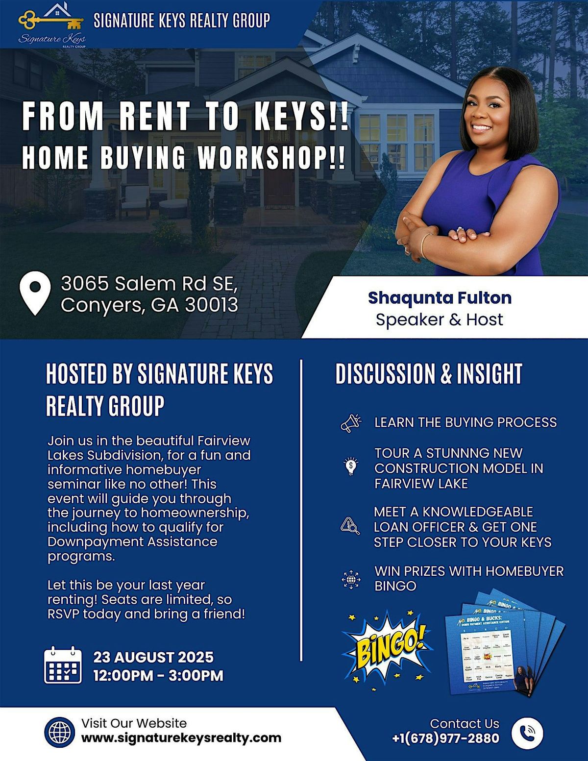 Bingo, Bucks, & Buying: A Homebuyer Seminar, 23 August | Event in Conyers | AllEvents