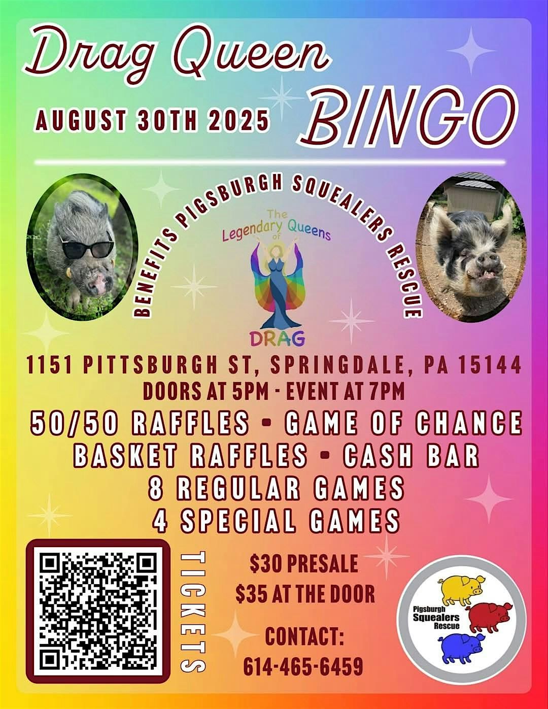 Drag Queen Bingo benefiting Pigsburgh Squealers Rescue, 30 August | Event in Springdale | AllEvents