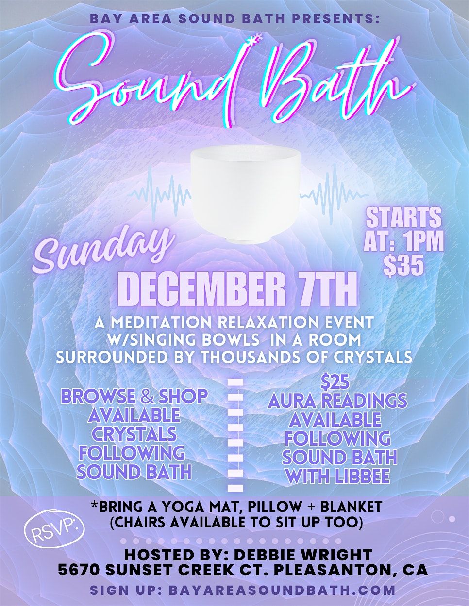 Sound Bath with 1000's of Crystals, 7 December | Event in Pleasanton | AllEvents