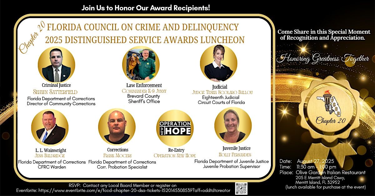 FCCD Chapter 20 Distinguished Service Awards, 27 August | Event in Merritt Island | AllEvents