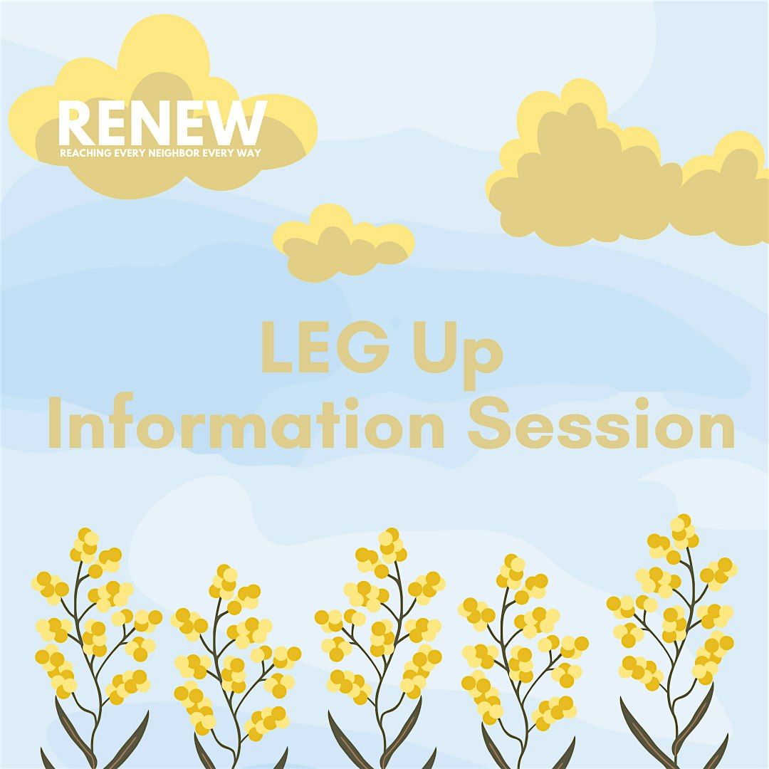 RENEW: LEG Up Program Information Session, 19 November | Event in Greer | AllEvents