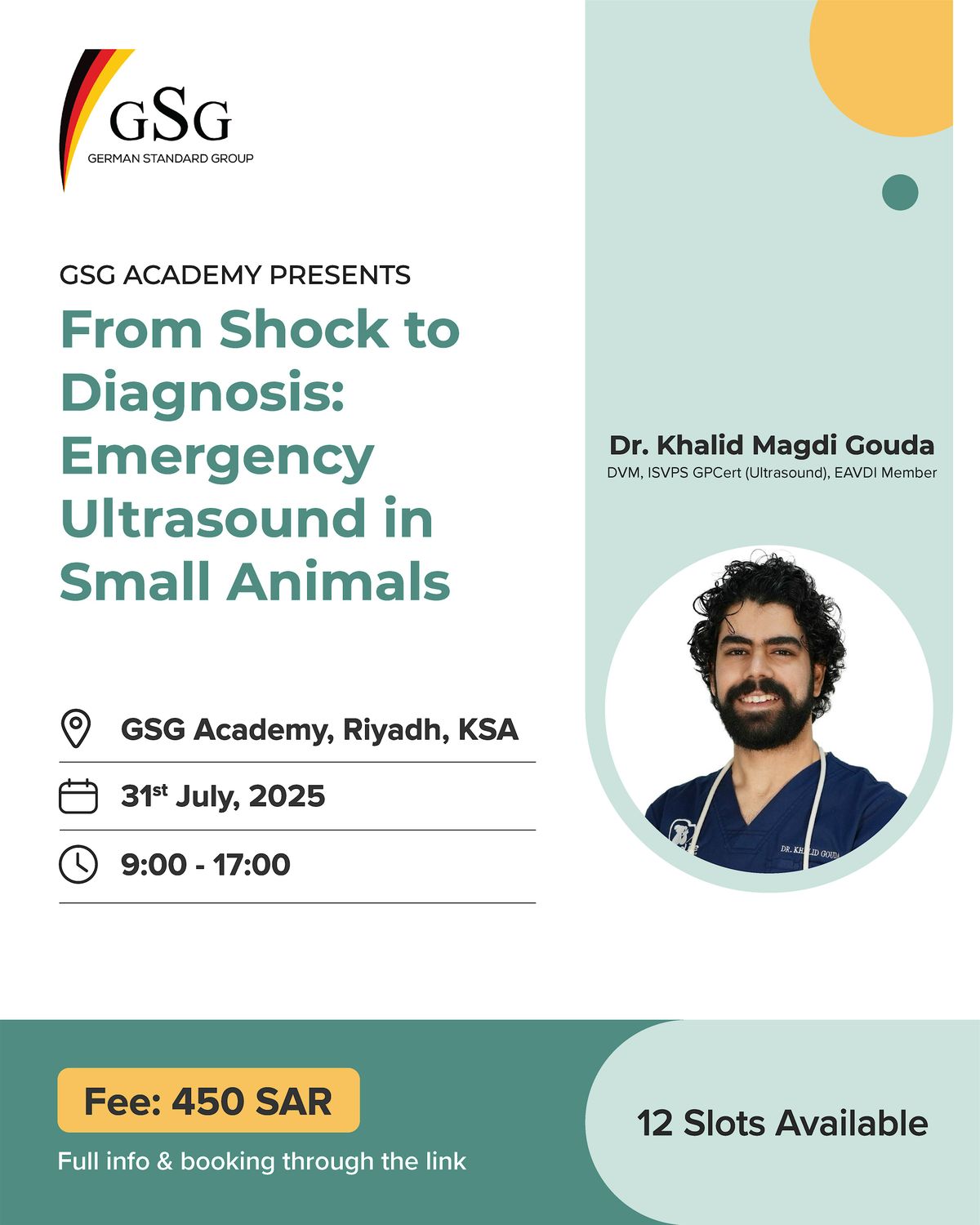 From Shock to Diagnosis: Emergency Ultrasound in Small Animals, 31 July | Event in الرياض | AllEvents