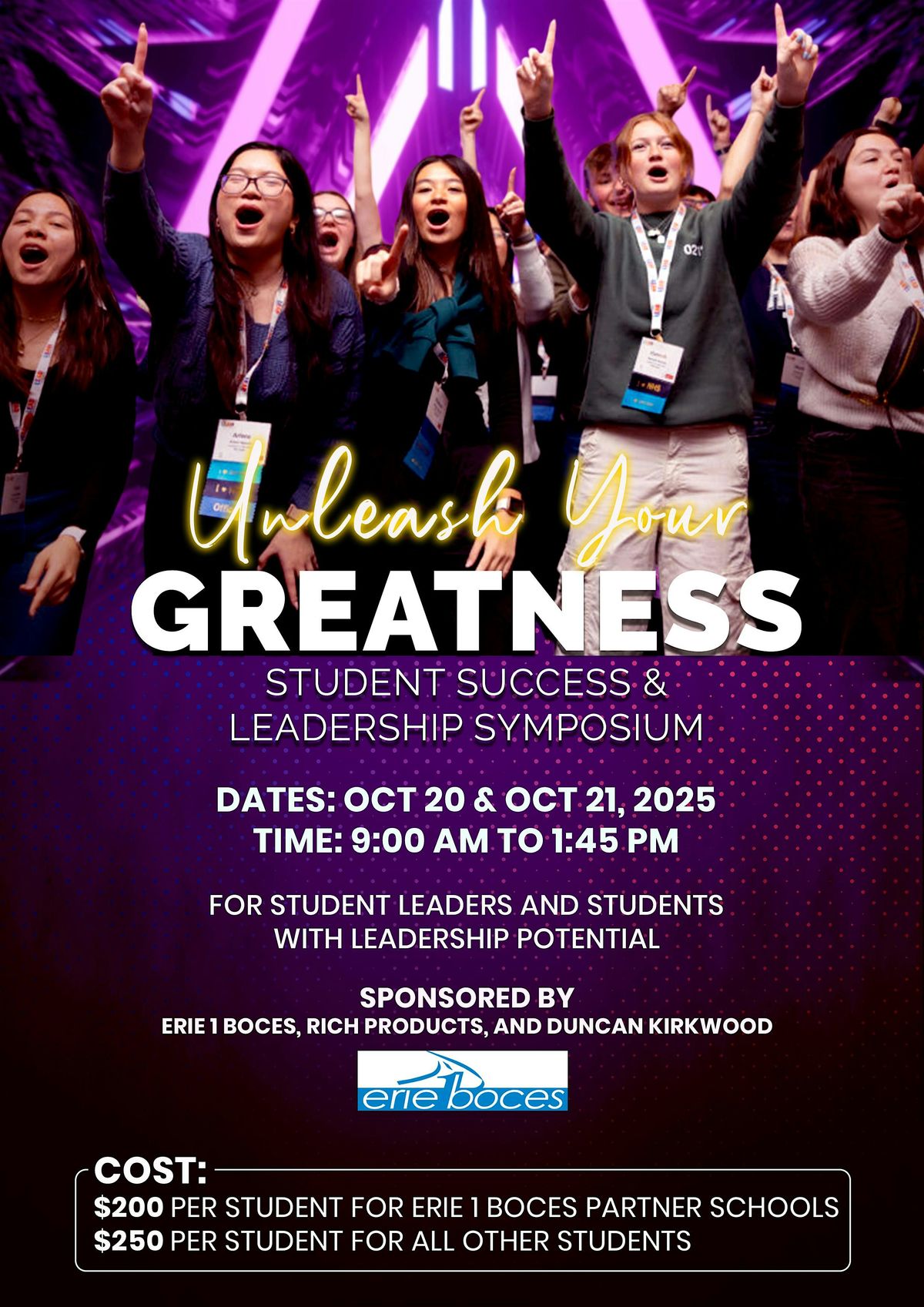 Unleash Your Greatness: Student Success and Leadership Symposium, 20 October | Event in Buffalo | AllEvents