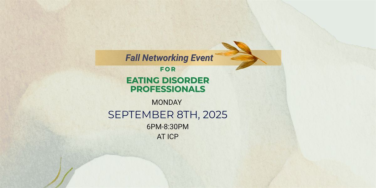 Eating Disorder Professional Fall Networking Event, 8 September | Event in New York | AllEvents