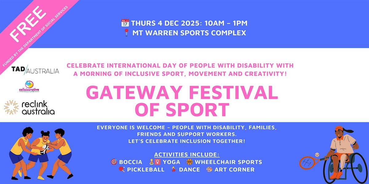 Gateway Festival of Sport – Inclusive Multi-Sport Day, 4 December | Event in Mount Warren Park | AllEvents