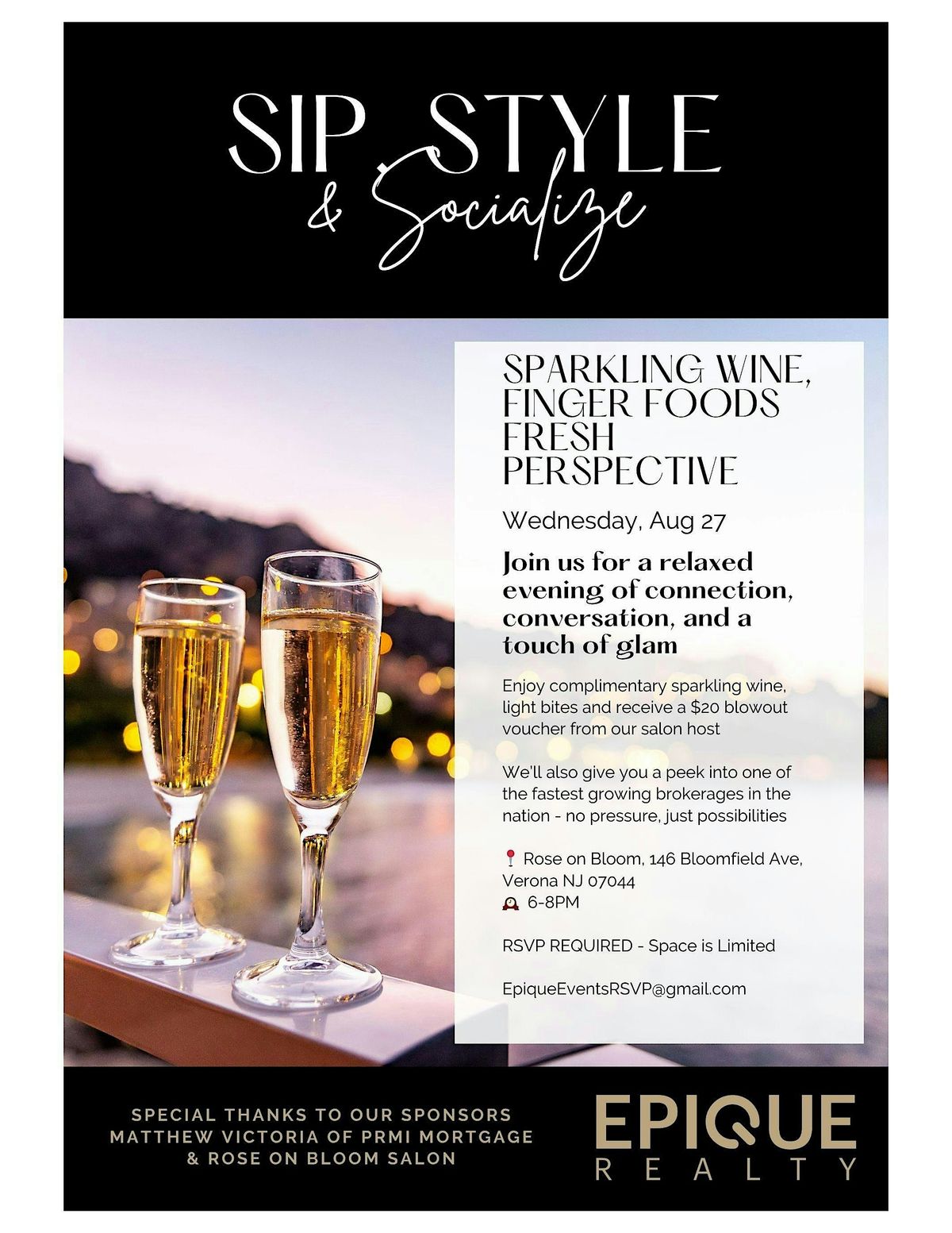 Sip, Style & Socialize-  Sparkling Wine. Finger  Foods. Fresh  Perspective, 27 August | Event in Verona
