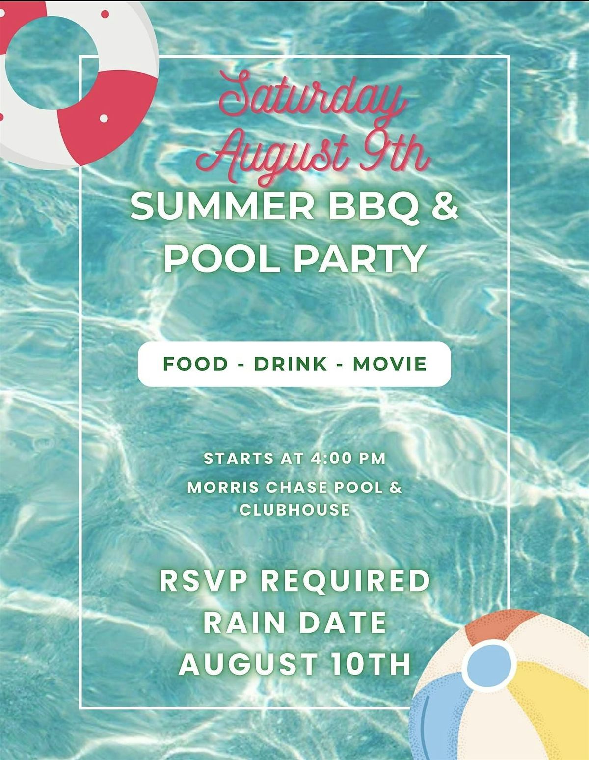 Morris Chase Summer BBQ & Pool Party | Event in Mount Olive | AllEvents