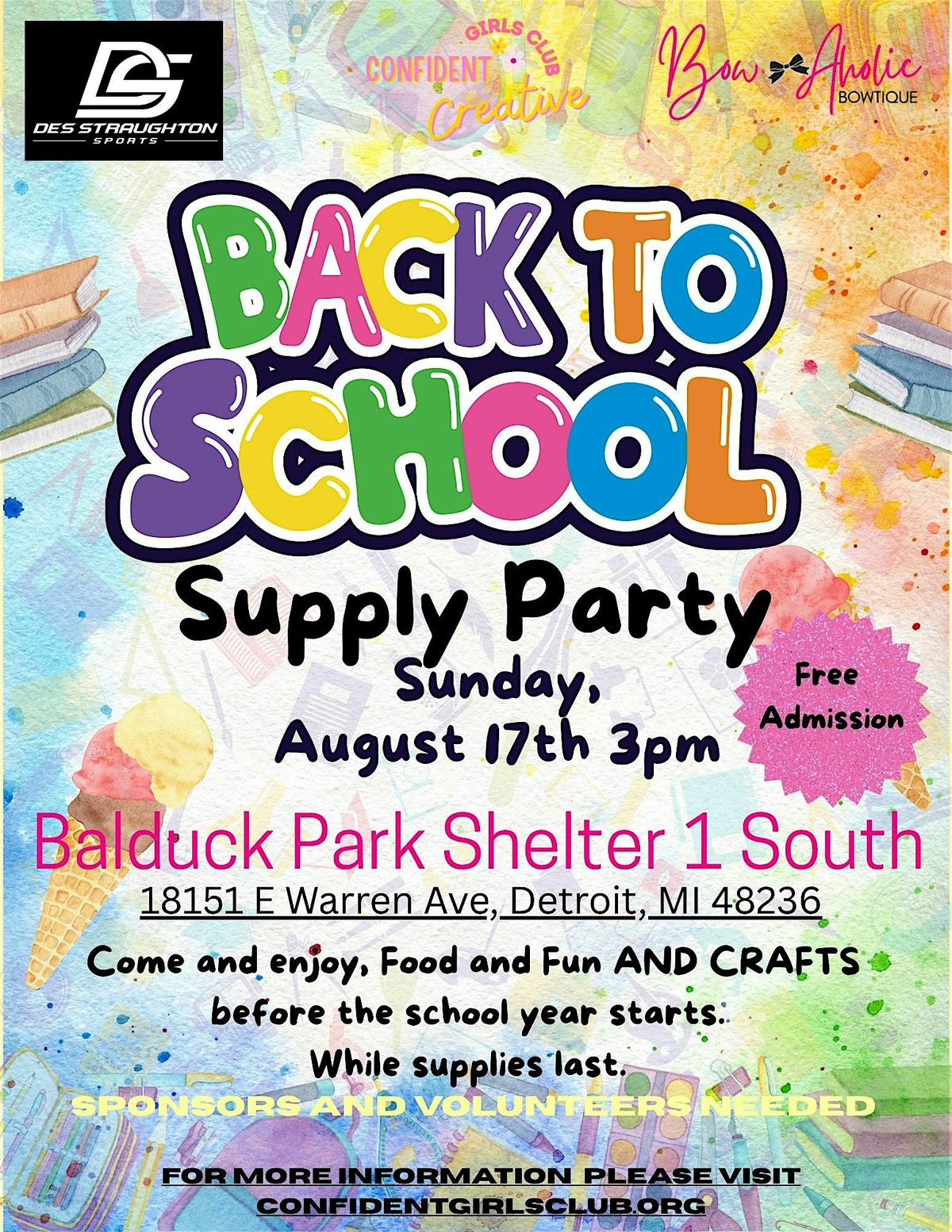 Back to School Supply Party, 17 August | Event in Detroit | AllEvents