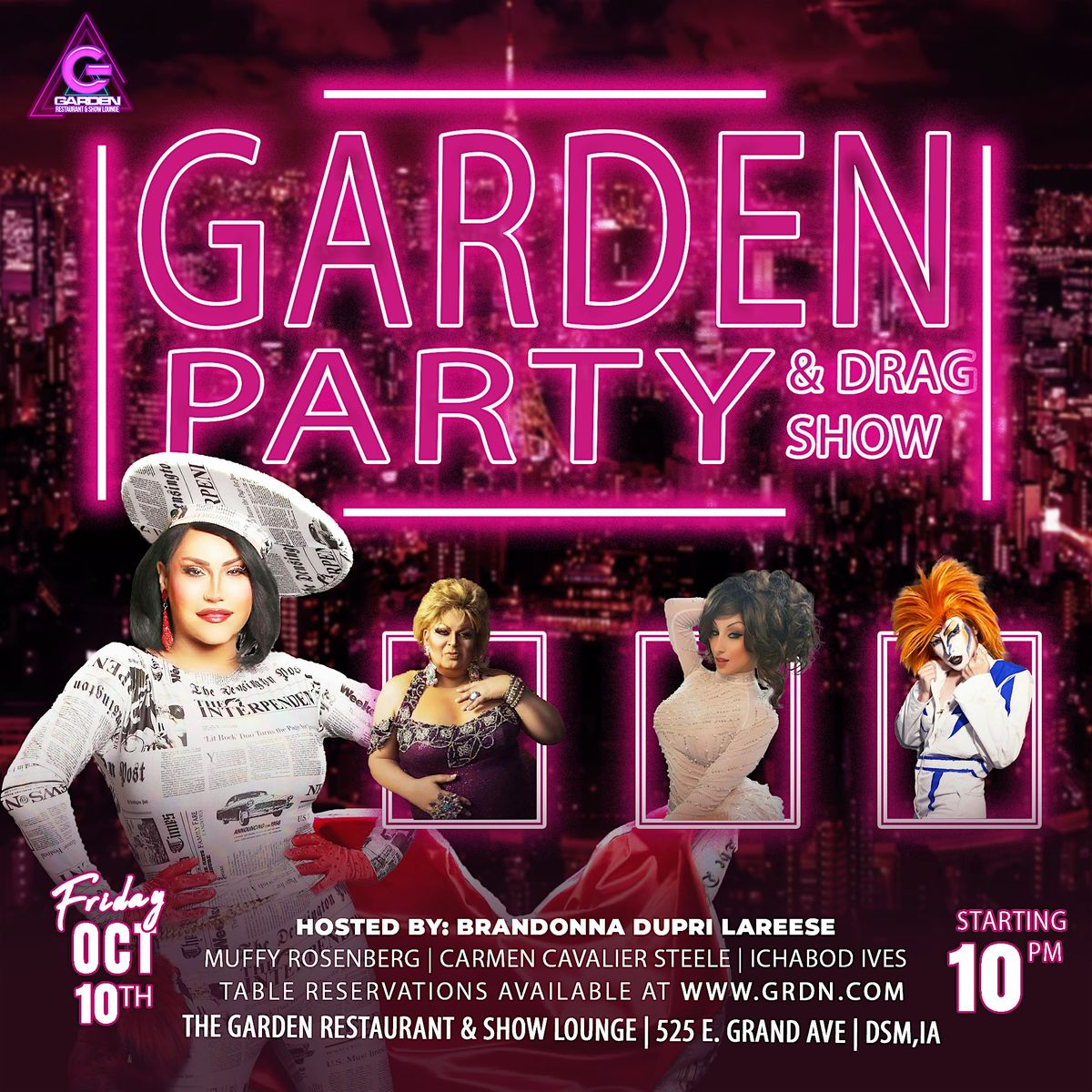 Fri Oct 10 Drag Show - 10pm Table Reservation, 10 October | Event in Des Moines | AllEvents