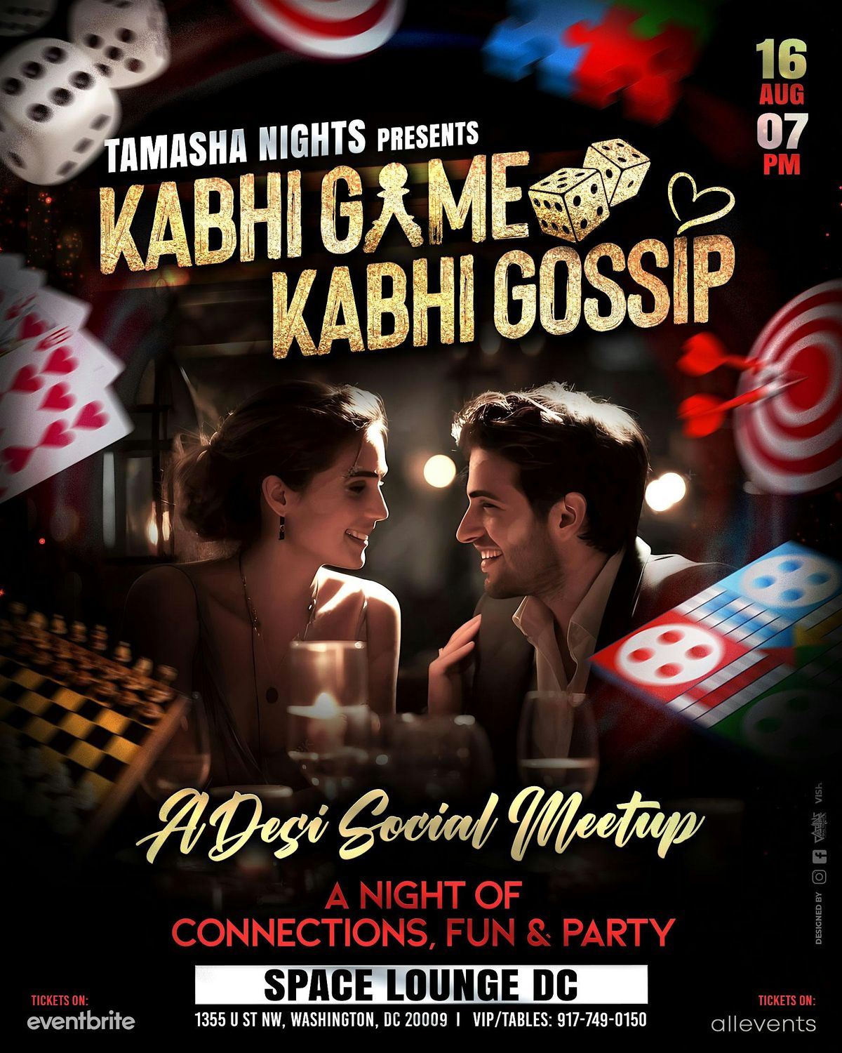 D.C. DESI SINGLES MEETUP- GAMES, GOSSIP & PARTY @SPACE LOUNGE, 16 August | Event in Washington | AllEvents