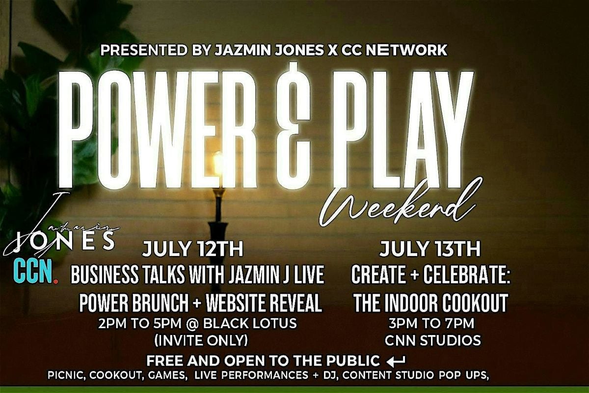 Power & Play Weekend presented by Jazmin Jones X CCNetwork, 13 July | Event in Houston | AllEvents