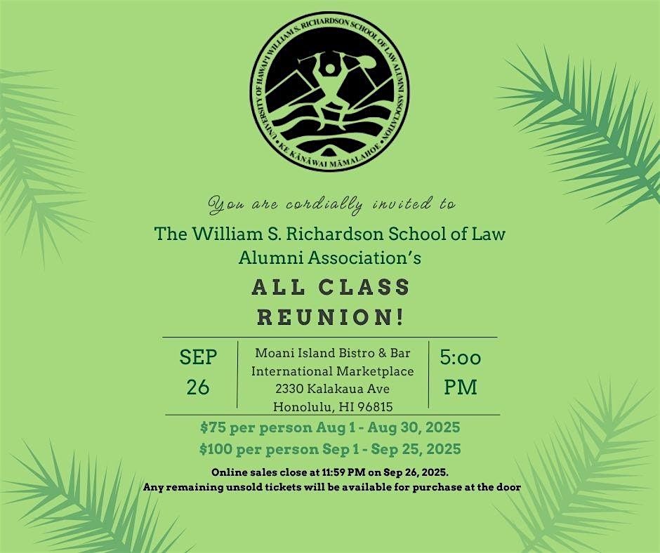 WSRSLAA All Class Reunion, 26 September | Event in Honolulu | AllEvents