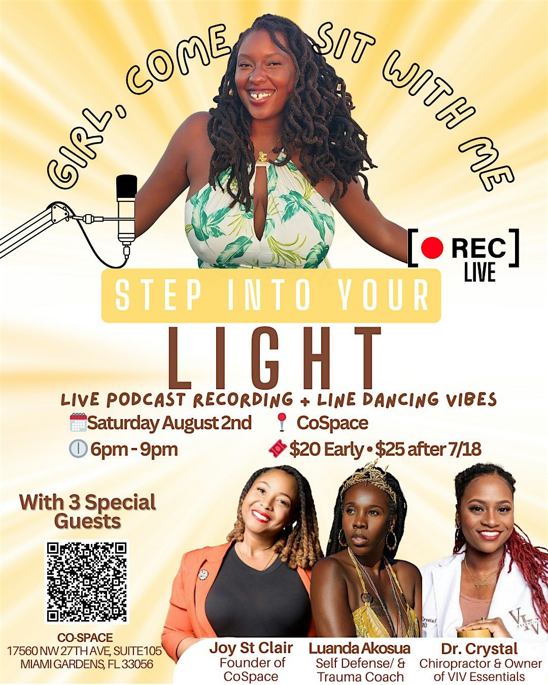 Girl, Step Into Your Light: Live Podcast Recording & Line Dancing, 2 August | Event in Miami Gardens | AllEvents